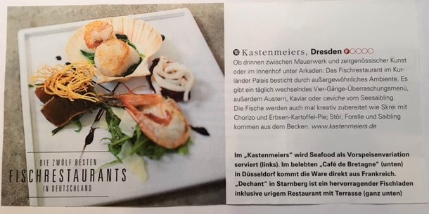 Kastenmeiers News - Auszeichnung als eines der besten Fischrestaurants